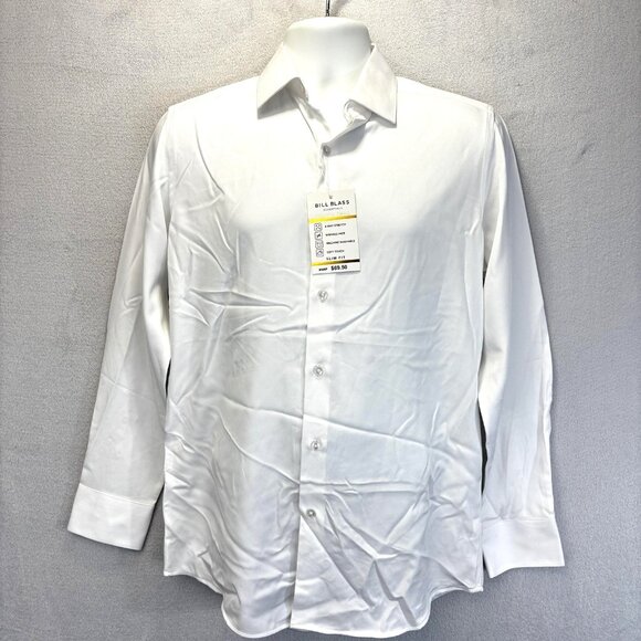bill blass Other - NWT Bill Blass Traveler Button Up Twill Shirt Mens Small Slim Fit Wrinkle Free